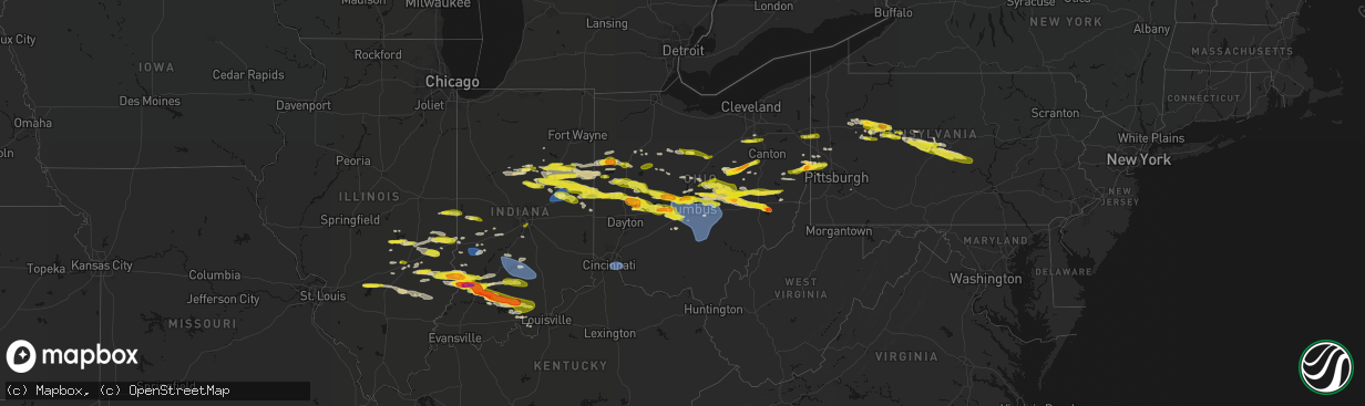 Hail map on March 22, 2026