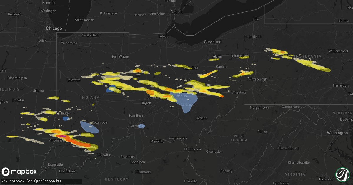 Hail map on March 22, 2026