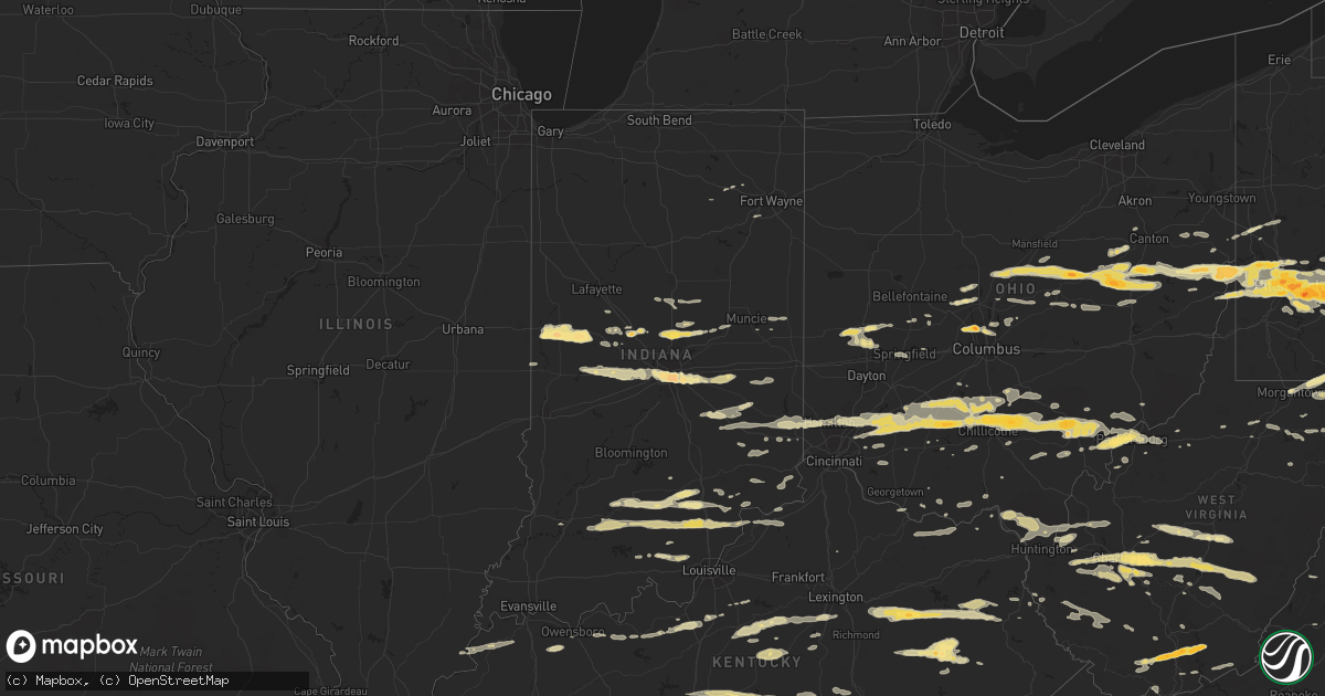 Hail map in Indiana on March 23, 2011