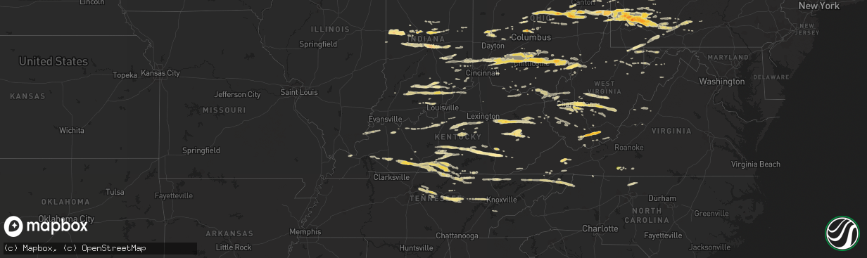 Hail map in Kentucky on March 23, 2011