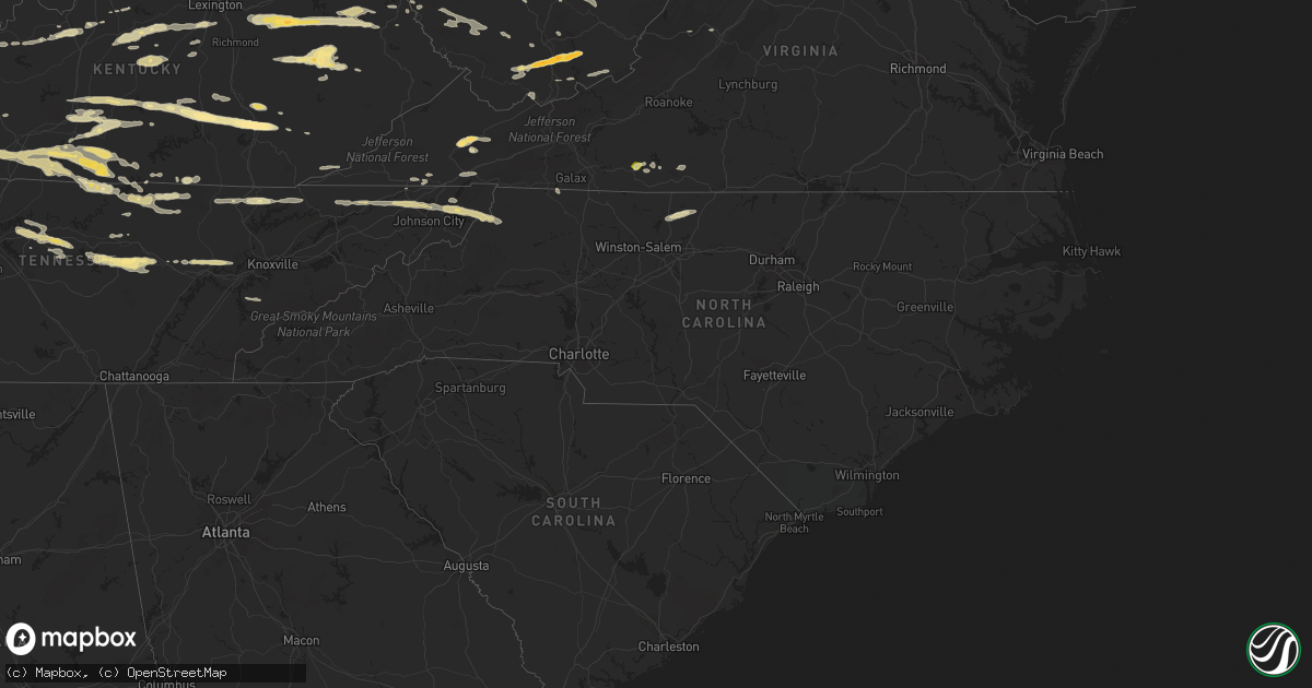 Hail map in North Carolina on March 23, 2011
