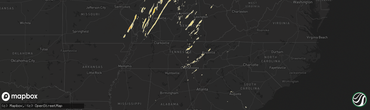 Hail map in Alabama on March 23, 2012