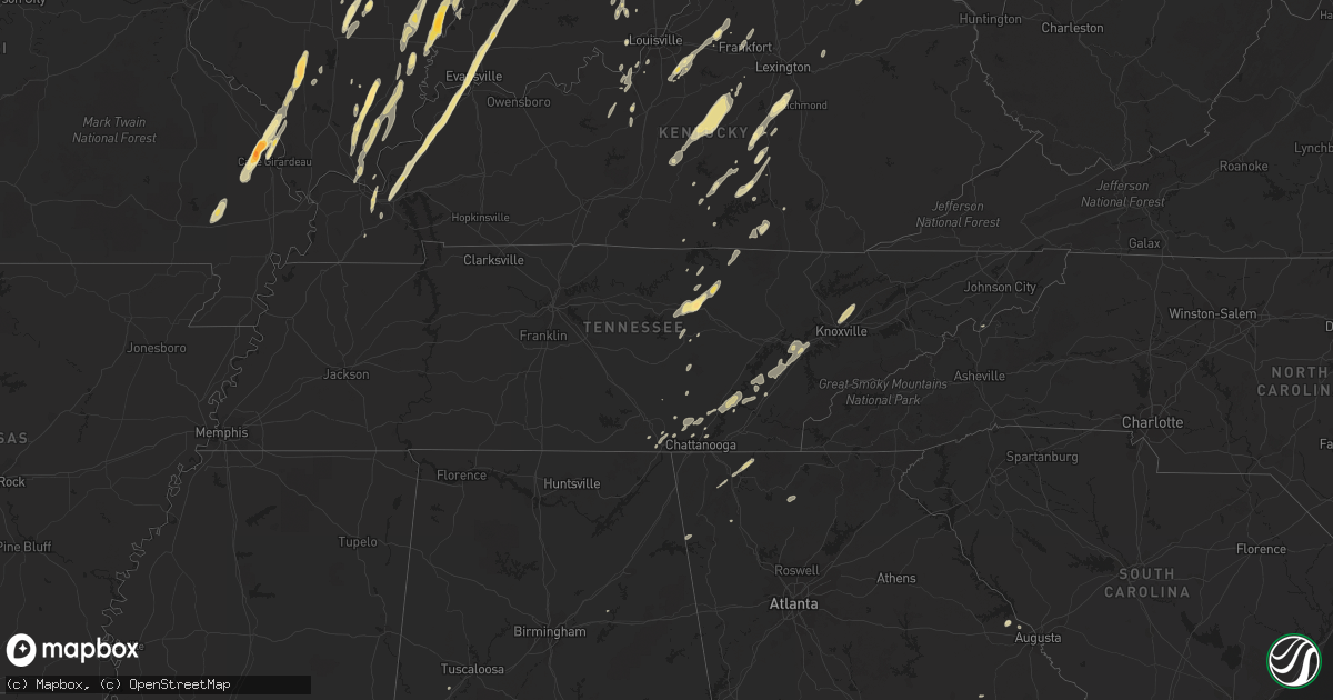 Hail map in Kentucky on March 23, 2012