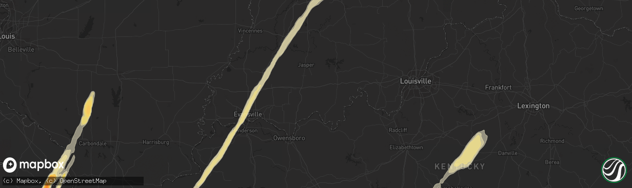Hail map in Muncie, IN on March 23, 2012