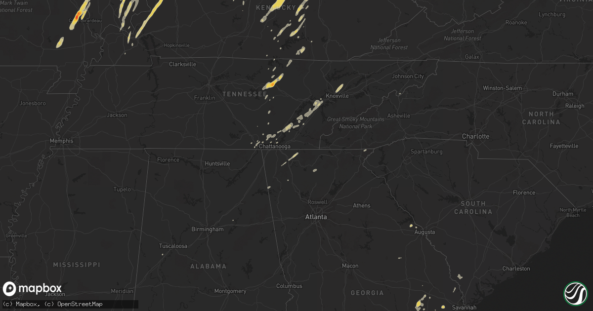 Hail map on March 23, 2012
