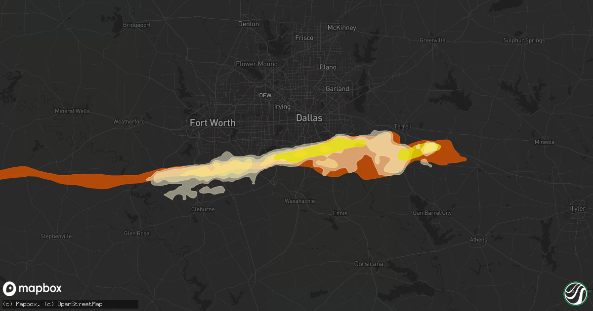 Hail map in Desoto, TX on March 23, 2013