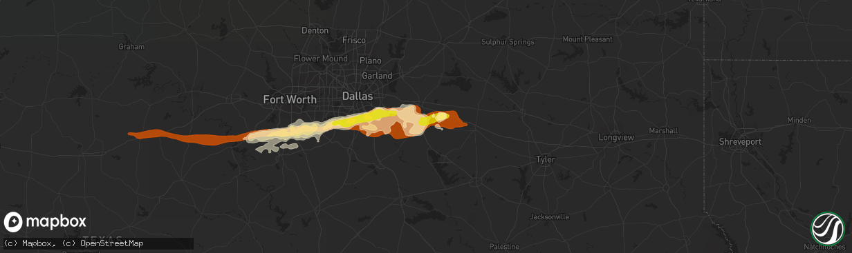 Hail map in Kaufman, TX on March 23, 2013