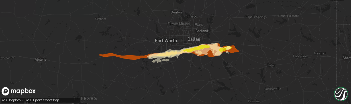 Hail map in Mansfield, TX on March 23, 2013