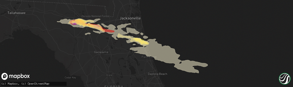 Hail map in Saint Augustine, FL on March 23, 2013