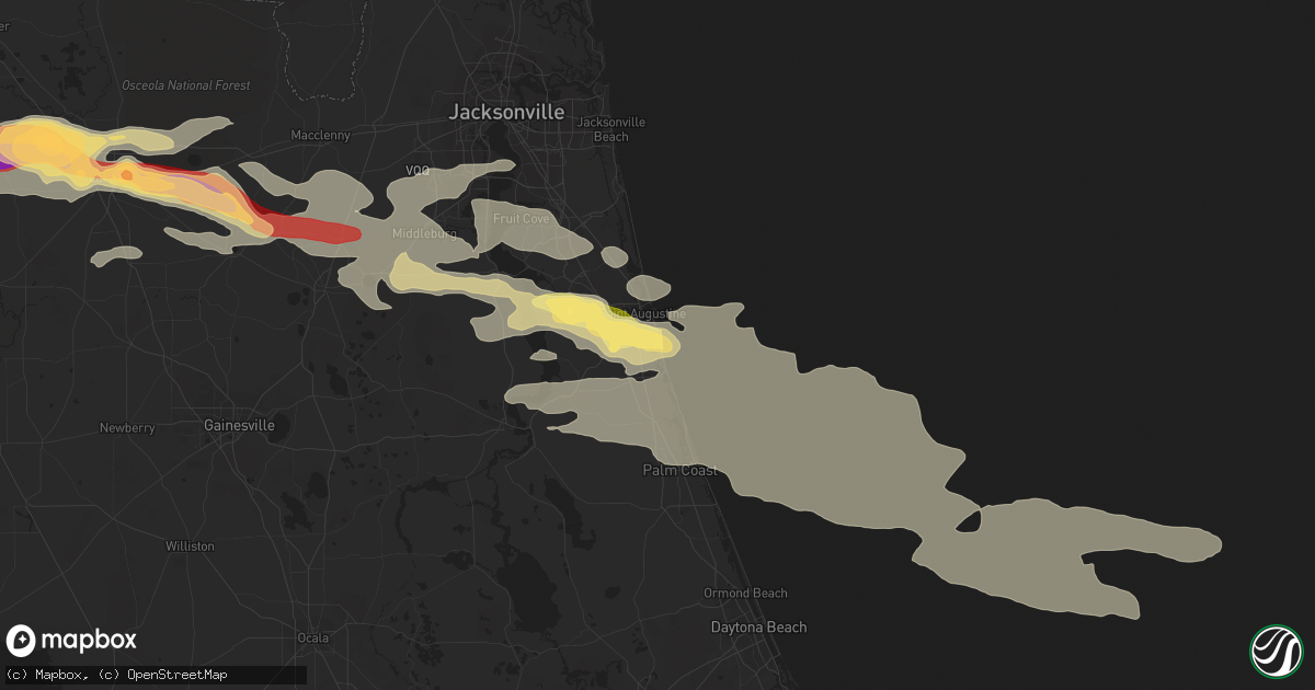 Hail map in Saint Augustine, FL on March 23, 2013