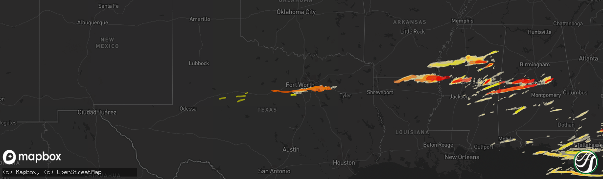 Hail map on March 23, 2013