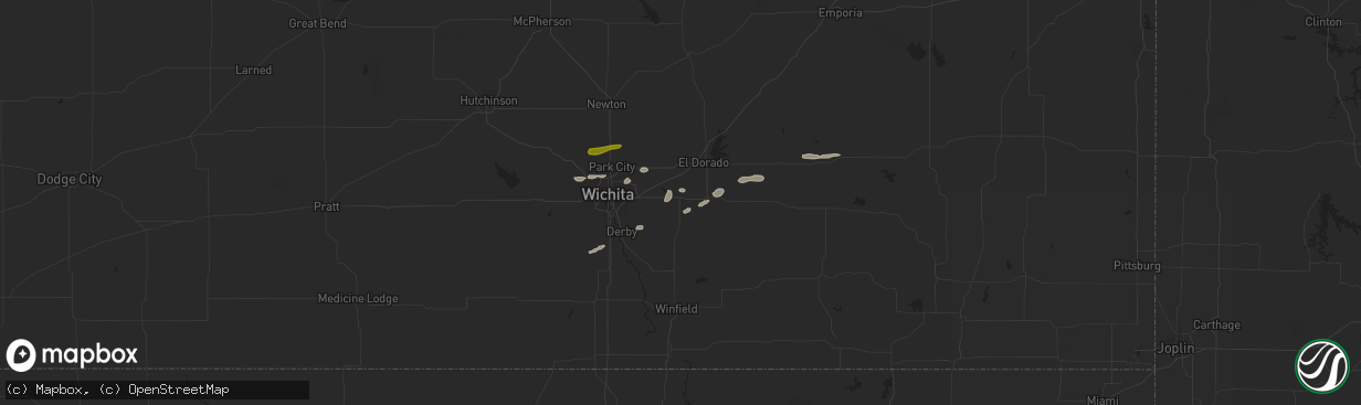 Hail map in Augusta, KS on March 23, 2015