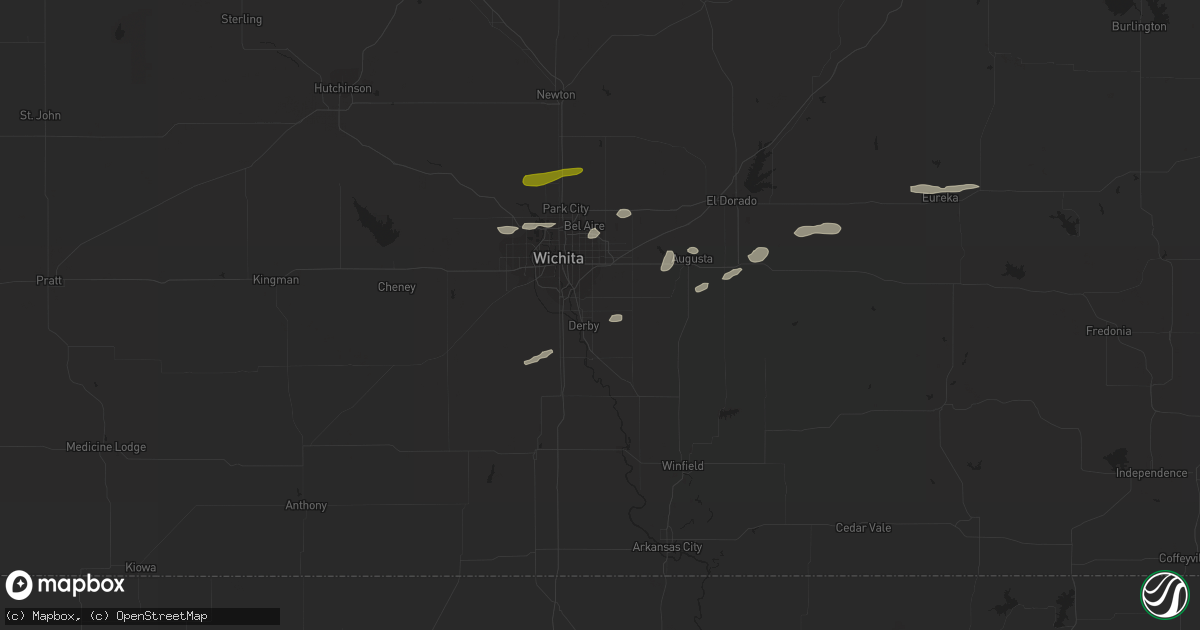 Hail map in Derby, KS on March 23, 2015