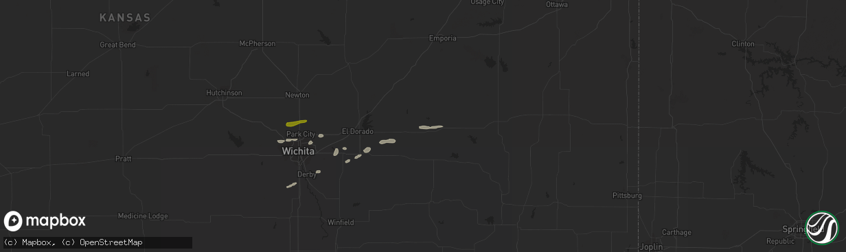 Hail map in Eureka, KS on March 23, 2015