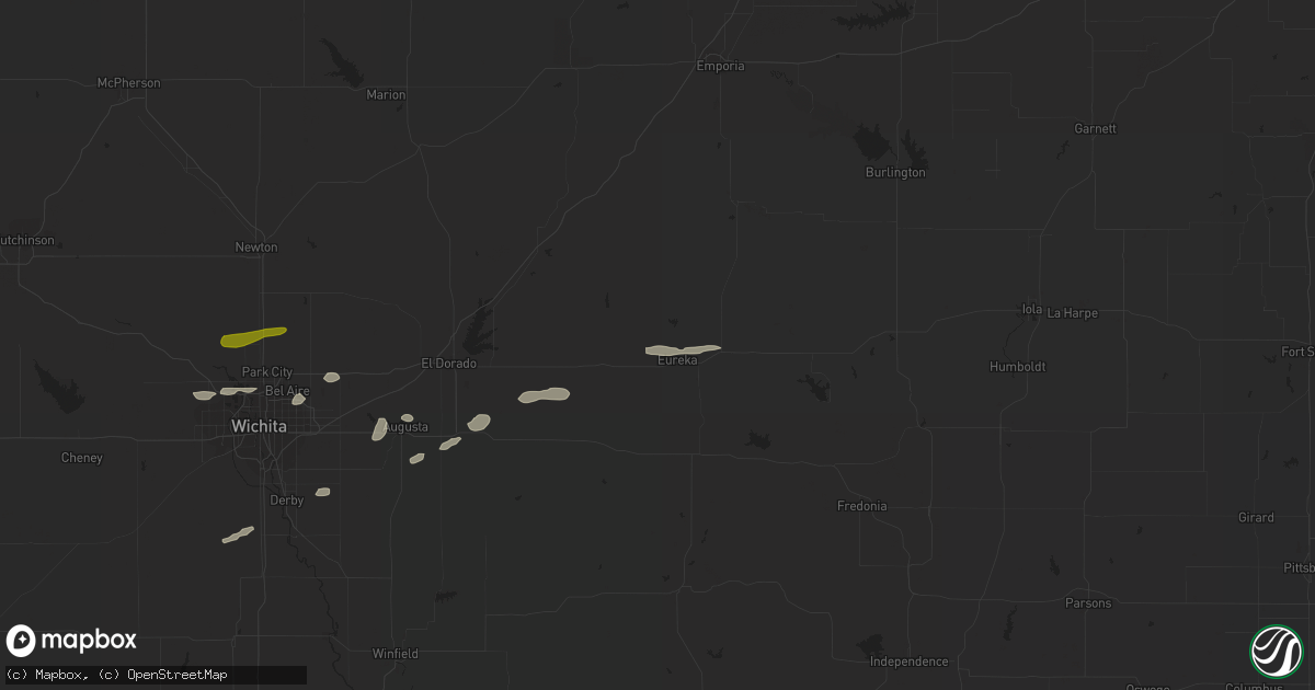 Hail map in Eureka, KS on March 23, 2015