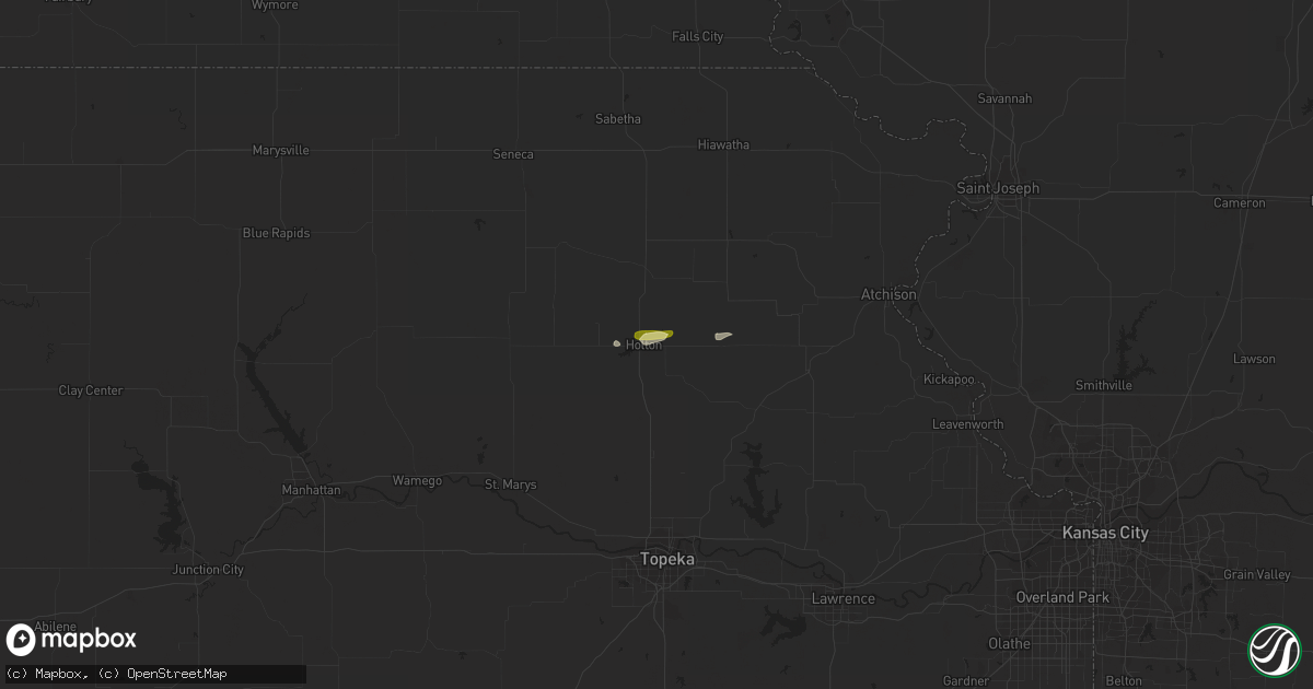 Hail map in Holton, KS on March 23, 2015