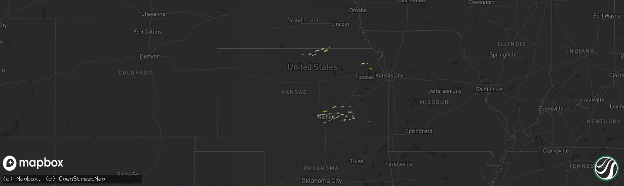 Hail map in Kansas on March 23, 2015