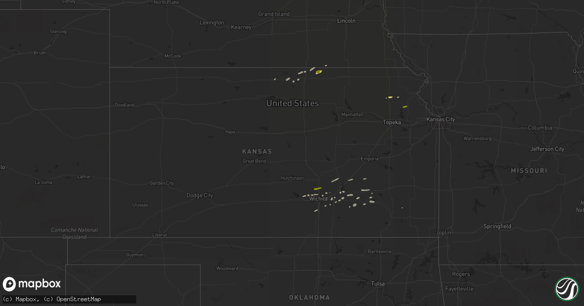 Hail map in Kansas on March 23, 2015
