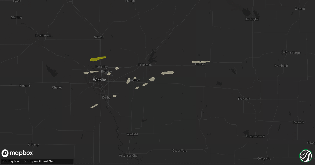Hail map in Leon, KS on March 23, 2015