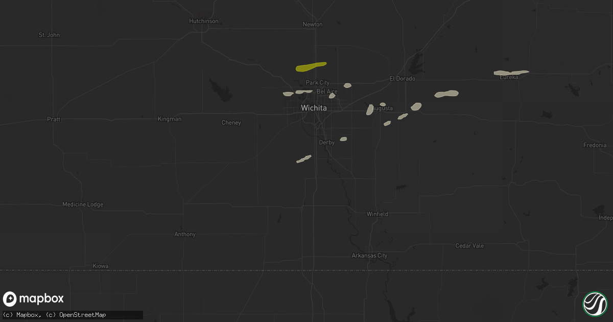 Hail map in Peck, KS on March 23, 2015