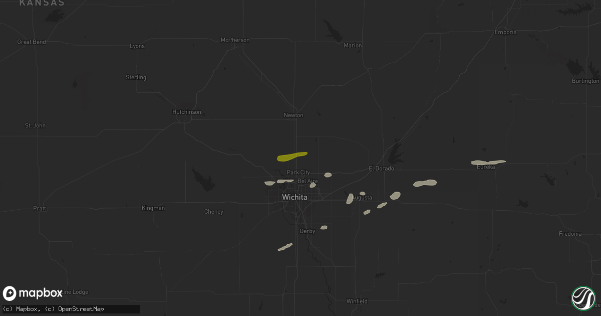 Hail map in Valley Center, KS on March 23, 2015
