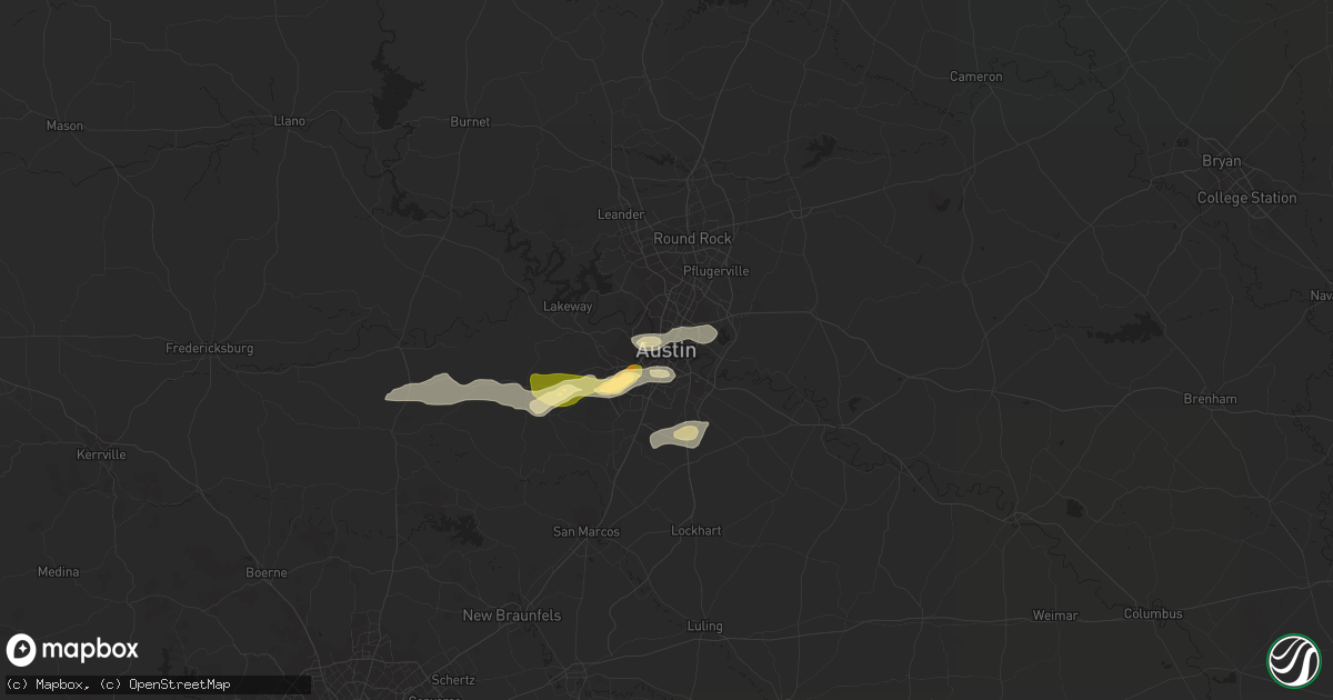 Hail map in Austin, TX on March 23, 2016