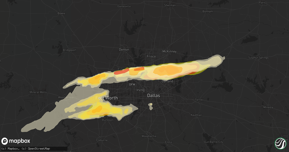 Hail map in Carrollton, TX on March 23, 2016