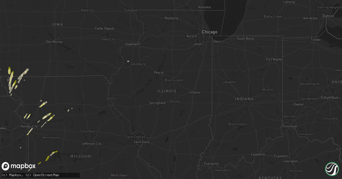 Hail map in Illinois on March 23, 2016