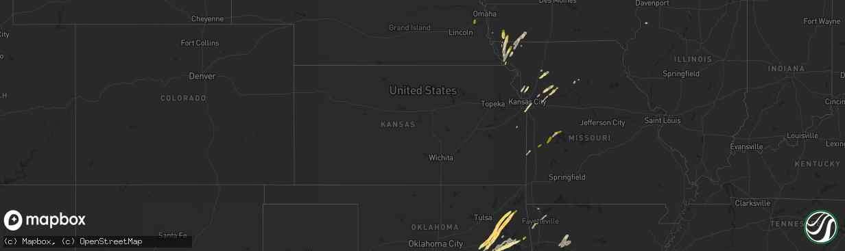 Hail map in Kansas on March 23, 2016