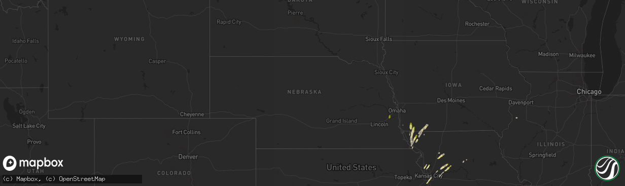 Hail map in Nebraska on March 23, 2016