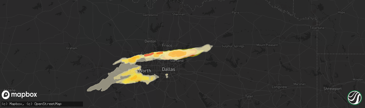 Hail map in Wylie, TX on March 23, 2016