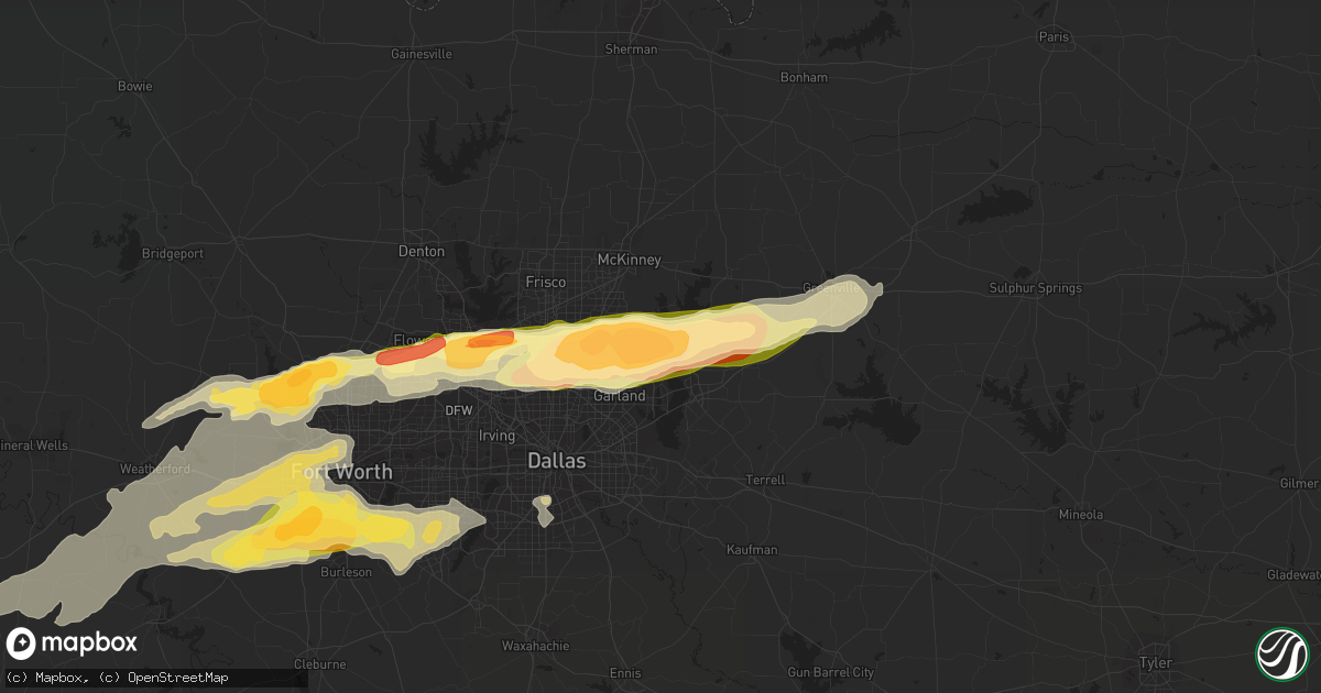 Hail map in Wylie, TX on March 23, 2016