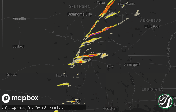 Hail map preview on 03-23-2016