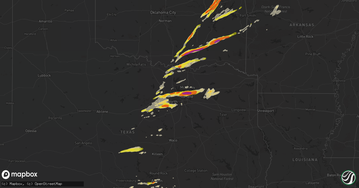 Hail map on March 23, 2016