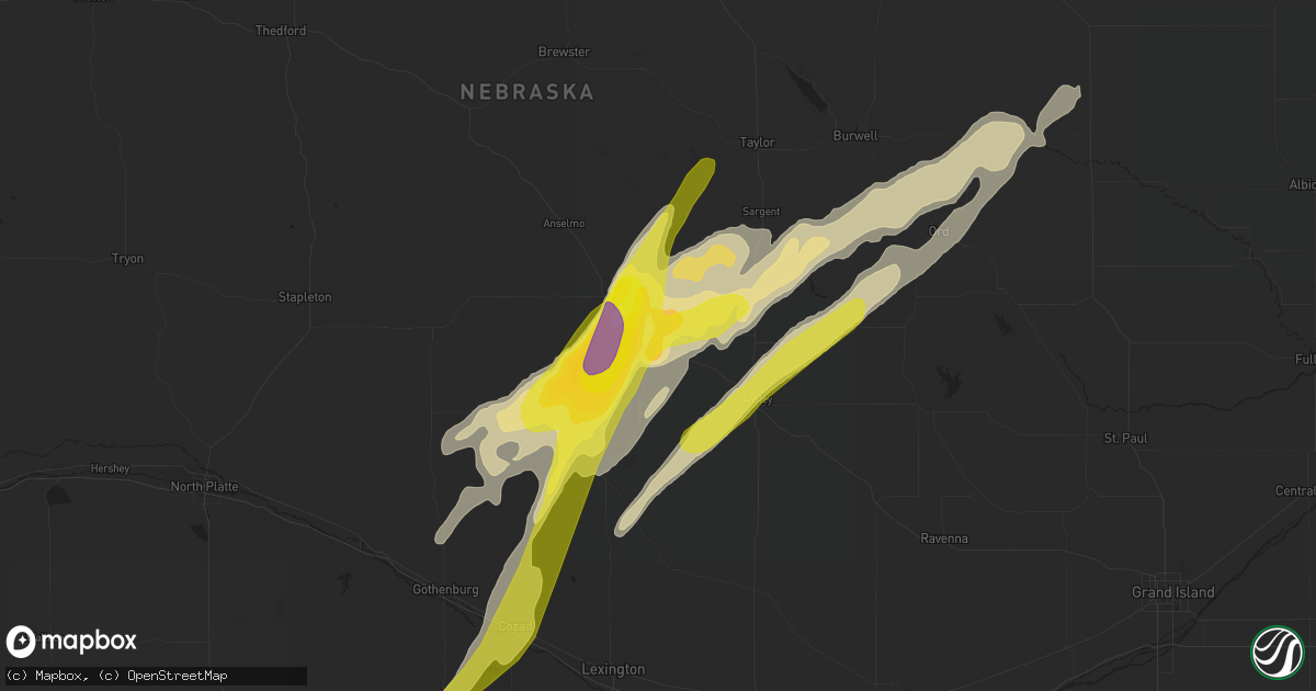Hail map in Broken Bow, NE on March 23, 2017