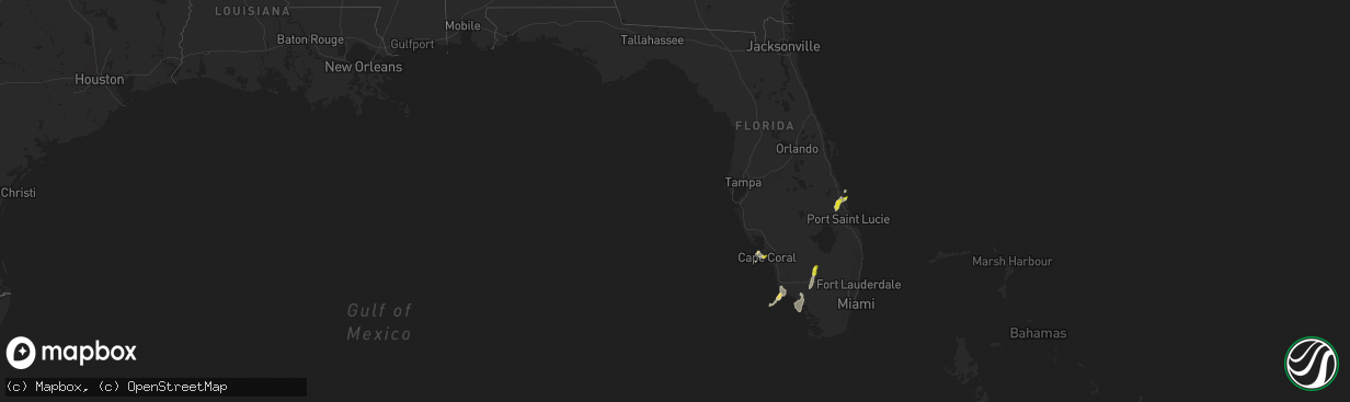 Hail map in Florida on March 23, 2017