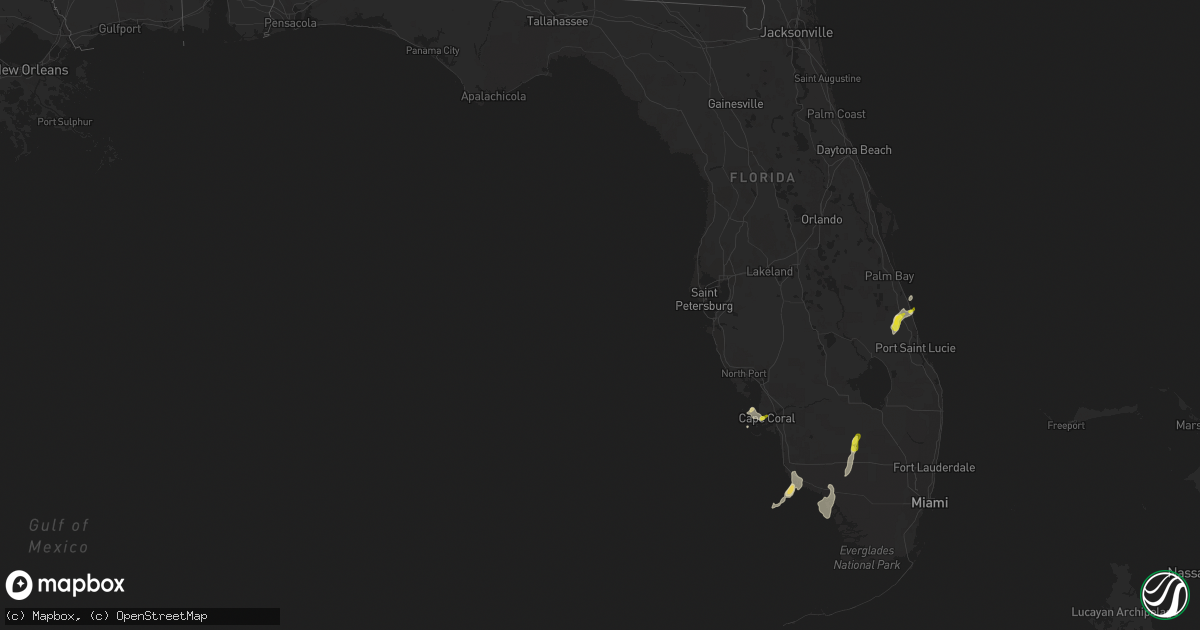 Hail map in Florida on March 23, 2017