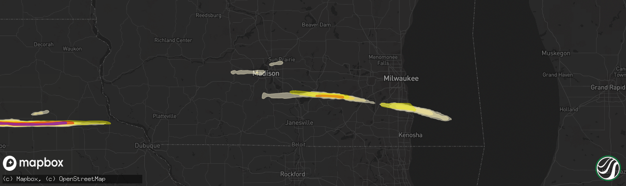 Hail map in Fort Atkinson, WI on March 23, 2017