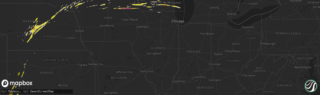 Hail map in Illinois on March 23, 2017