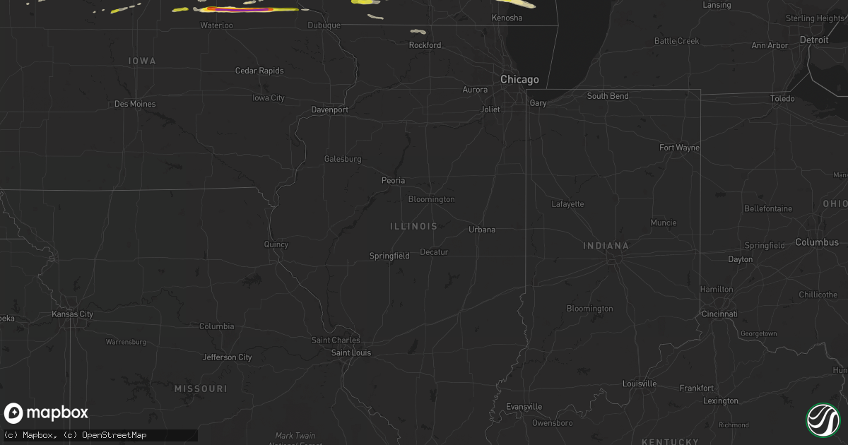 Hail map in Illinois on March 23, 2017