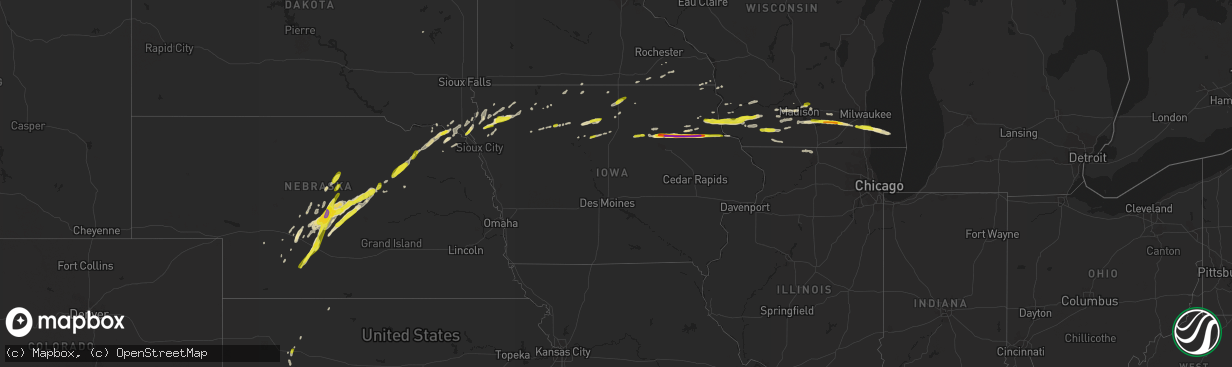 Hail map in Iowa on March 23, 2017