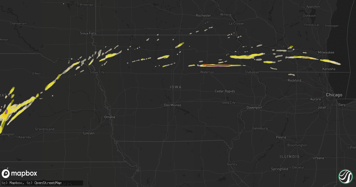 Hail map in Iowa on March 23, 2017