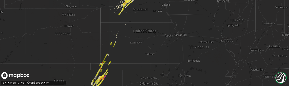 Hail map in Kansas on March 23, 2017