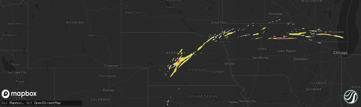 Hail map in Nebraska on March 23, 2017