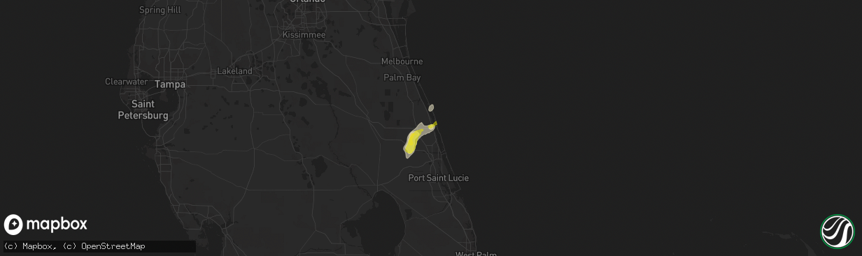 Hail map in Vero Beach, FL on March 23, 2017