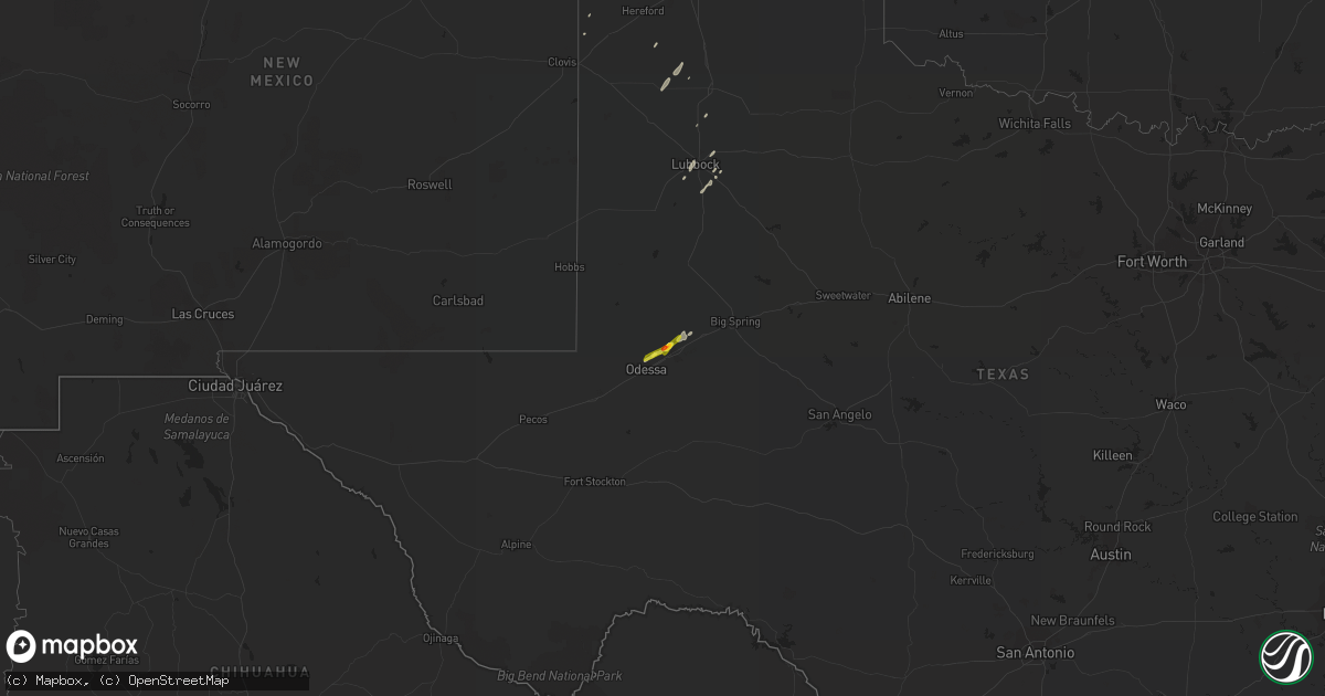 Hail map on March 23, 2017