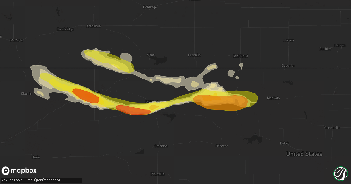 Hail map in Agra, KS on March 23, 2018