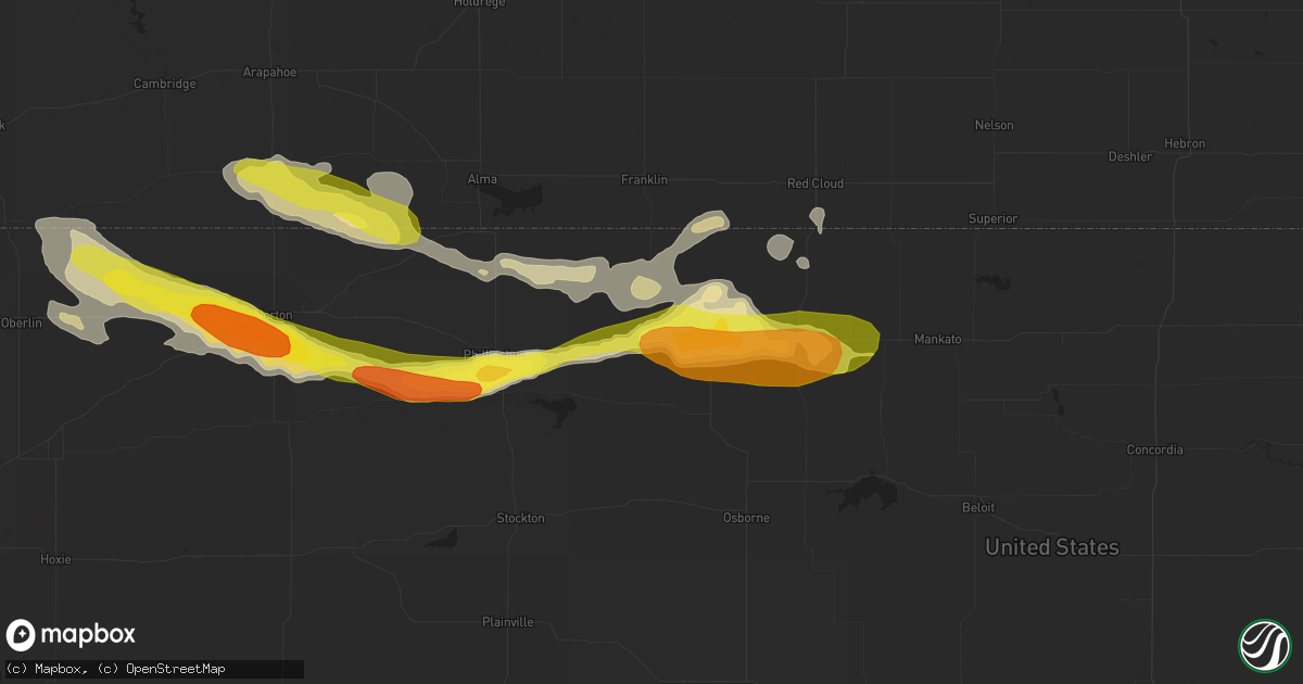 Hail map in Athol, KS on March 23, 2018