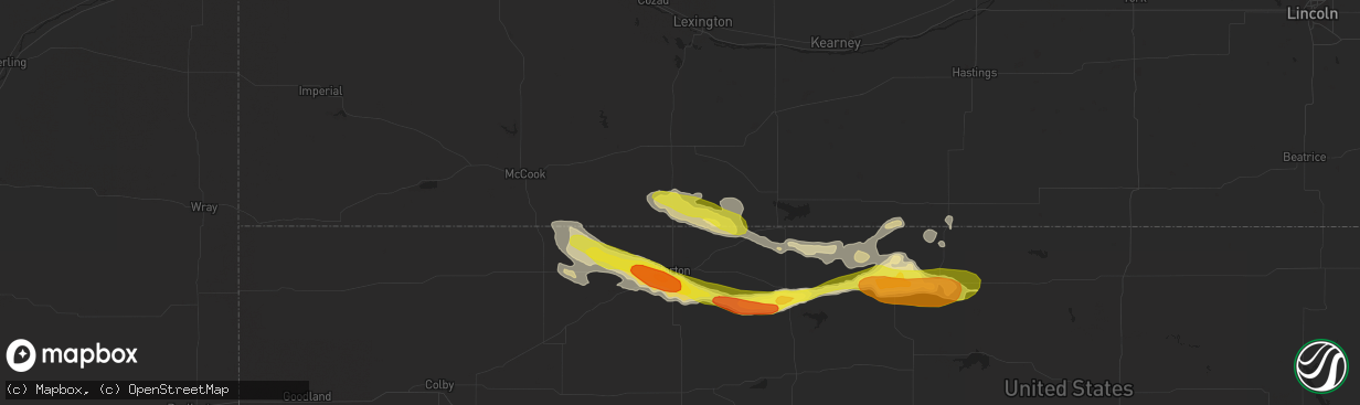 Hail map in Beaver City, NE on March 23, 2018