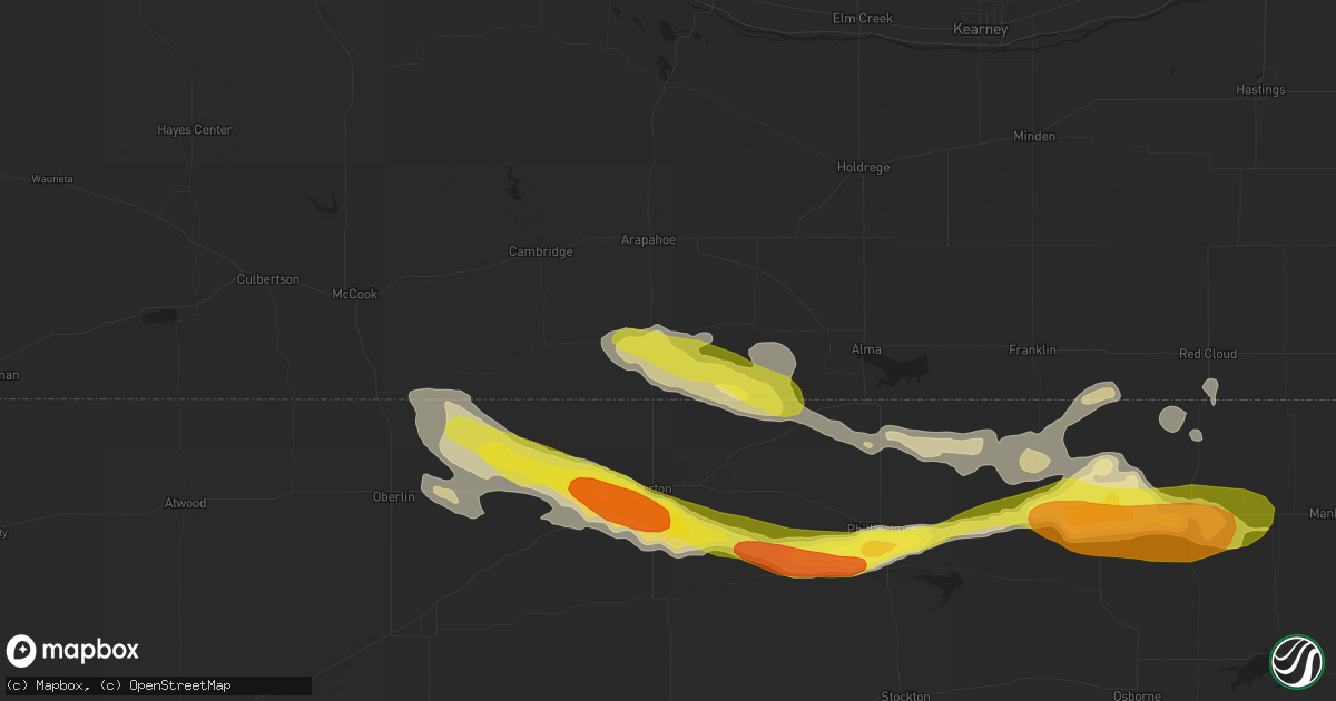 Hail map in Beaver City, NE on March 23, 2018